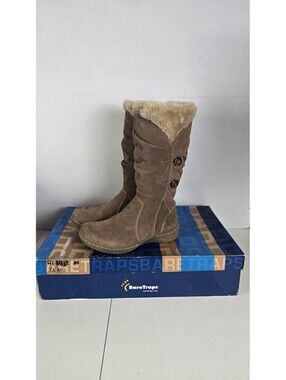 Baretraps Bare Traps Esha Suede Taupe Boots - Faux Fur - Women's Size 9.5M